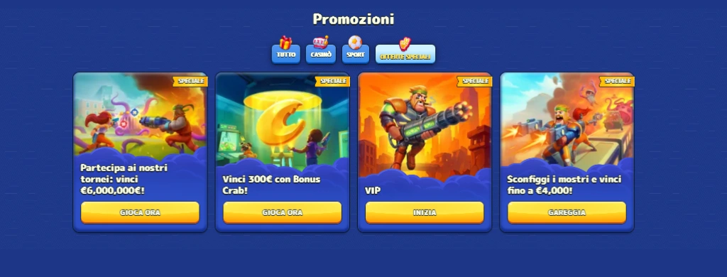Promozione con tornei e premi, gioca ora
